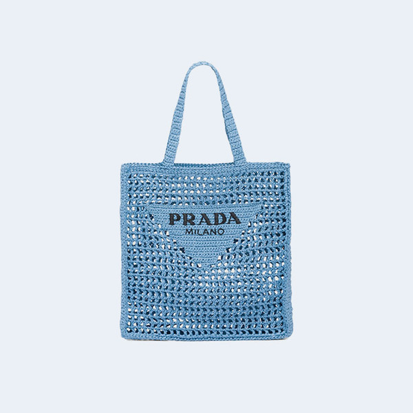 프라다 크로셰 토트백 블루