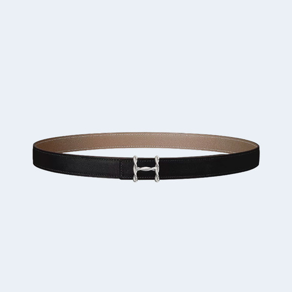 에르메스 H 트위스트 리버서블 베이지 벨트 24mm