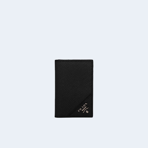프라다 실버 메탈로고 카드지갑