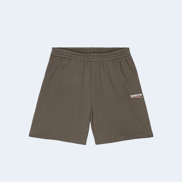 발렌시아가 폴리티컬 캠페인 라지 핏 스웨트 쇼츠 카키