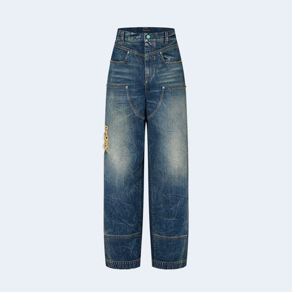 루이비통 워시드 데님 워크웨어 팬츠 1AFWYY