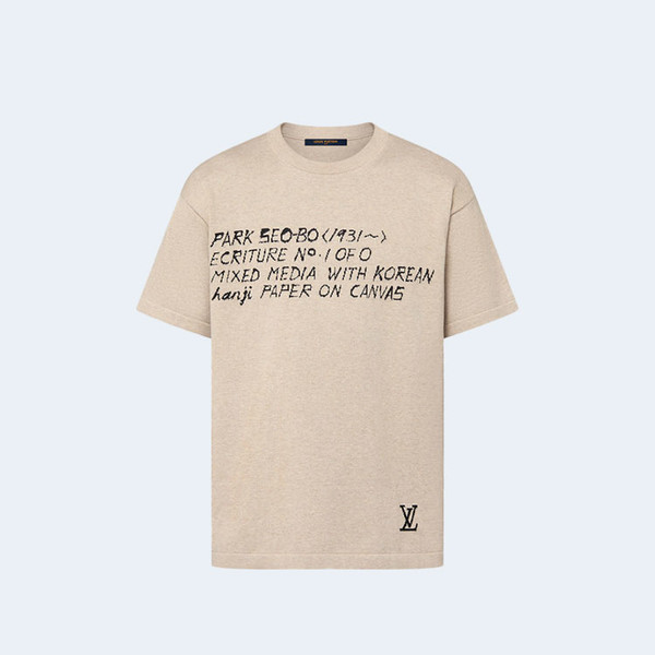 루이비통 LV x 박서보 쇼트 슬리브드 코튼 크루넥 1AFXYN