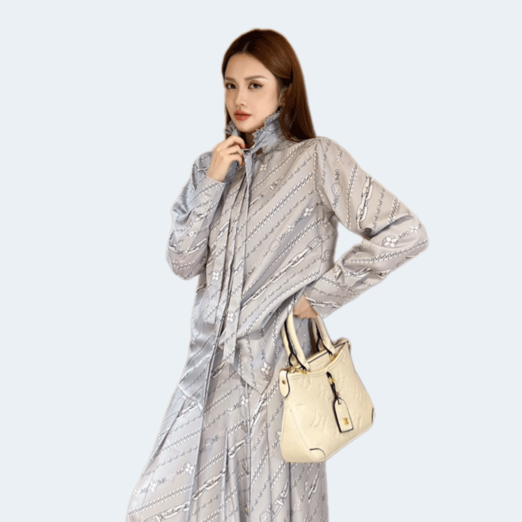 루이비통 플리츠 칼라 체인 프린트 셔츠 1AGOB0