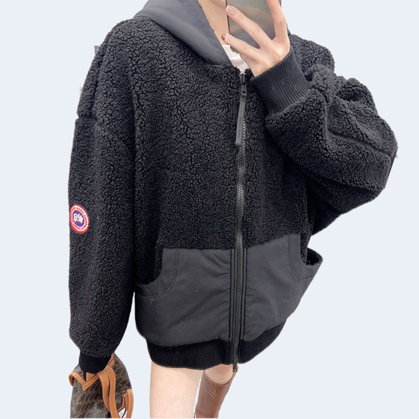 캐나다구스 오버사이즈 플리스 후디 블랙