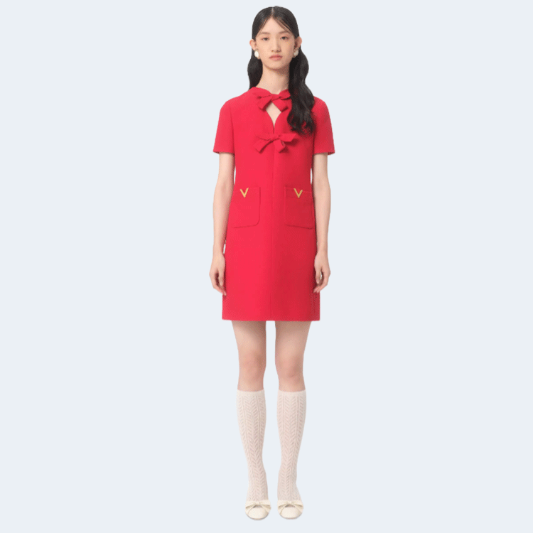 발렌티노 크레이프 쿠튀르 미니 드레스
