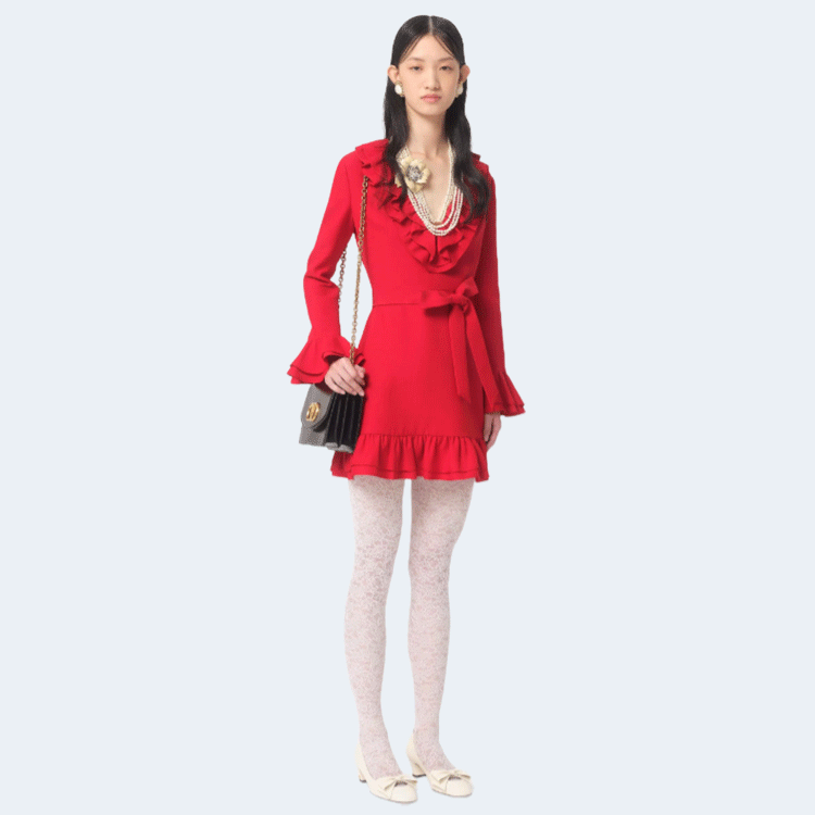 발렌티노 크레이프 쿠튀르 미니 드레스