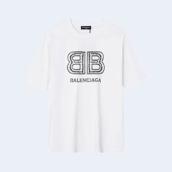 발렌시아가 BB 엠브로이더리 로고 티셔츠 화이트