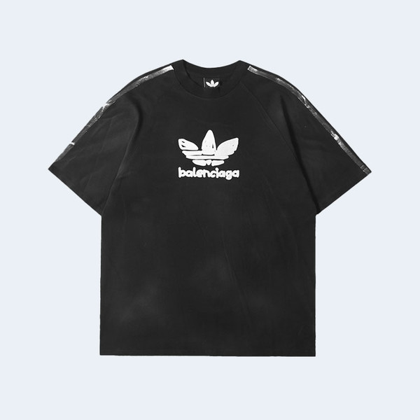 발렌시아가 x 아디다스 블랙 워싱 티셔츠 블랙