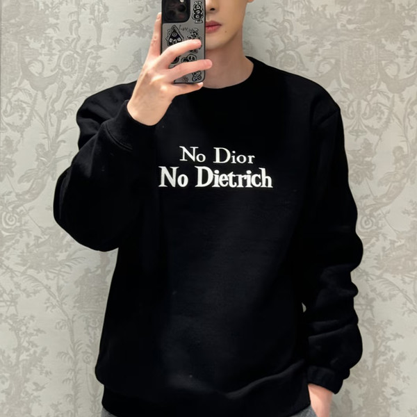 남녀공용 디올 자수 스웨트셔츠