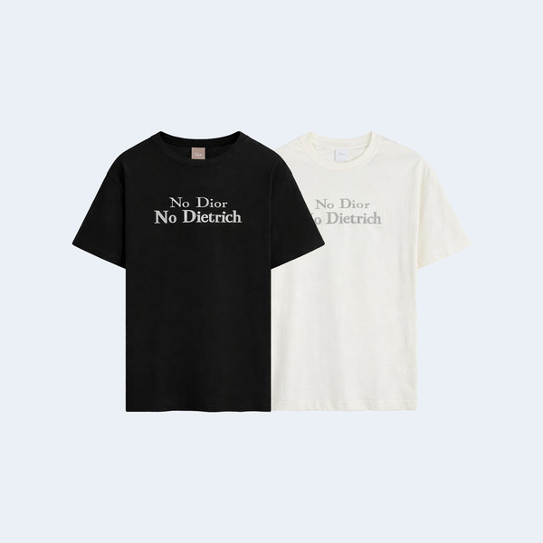 디올 자수 크루넥 반팔 티셔츠(2color)