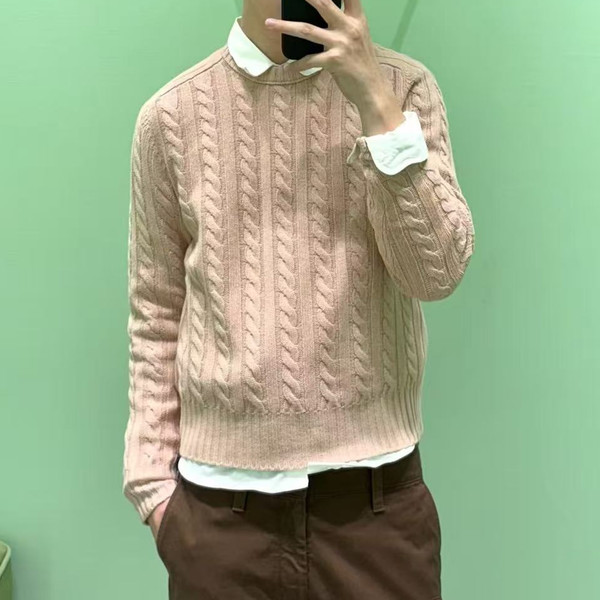 남녀공용 프라다 26S 뉴 케이블 니트 풀오버 스웨터 (2color)