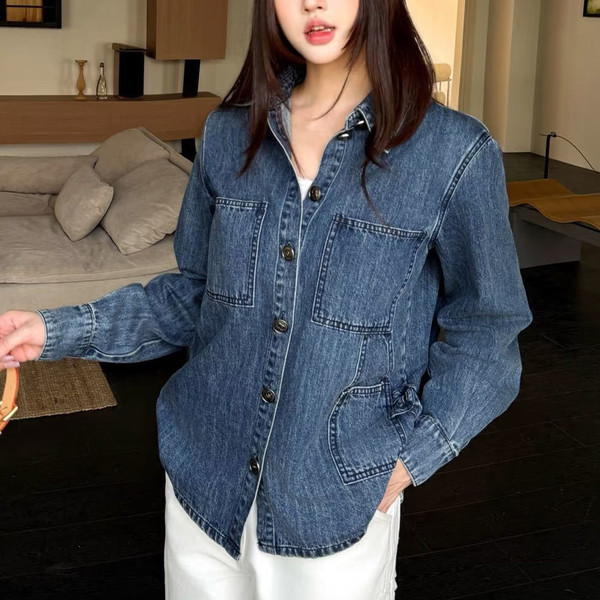 샤넬 더블 C 로고 데님 셔츠
